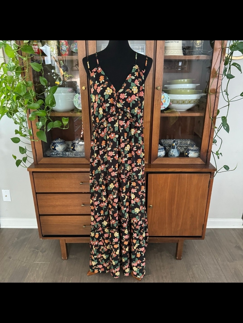 NWT Pie in the Sky Floral Tiered Two Strap Maxi Dress size 2XL